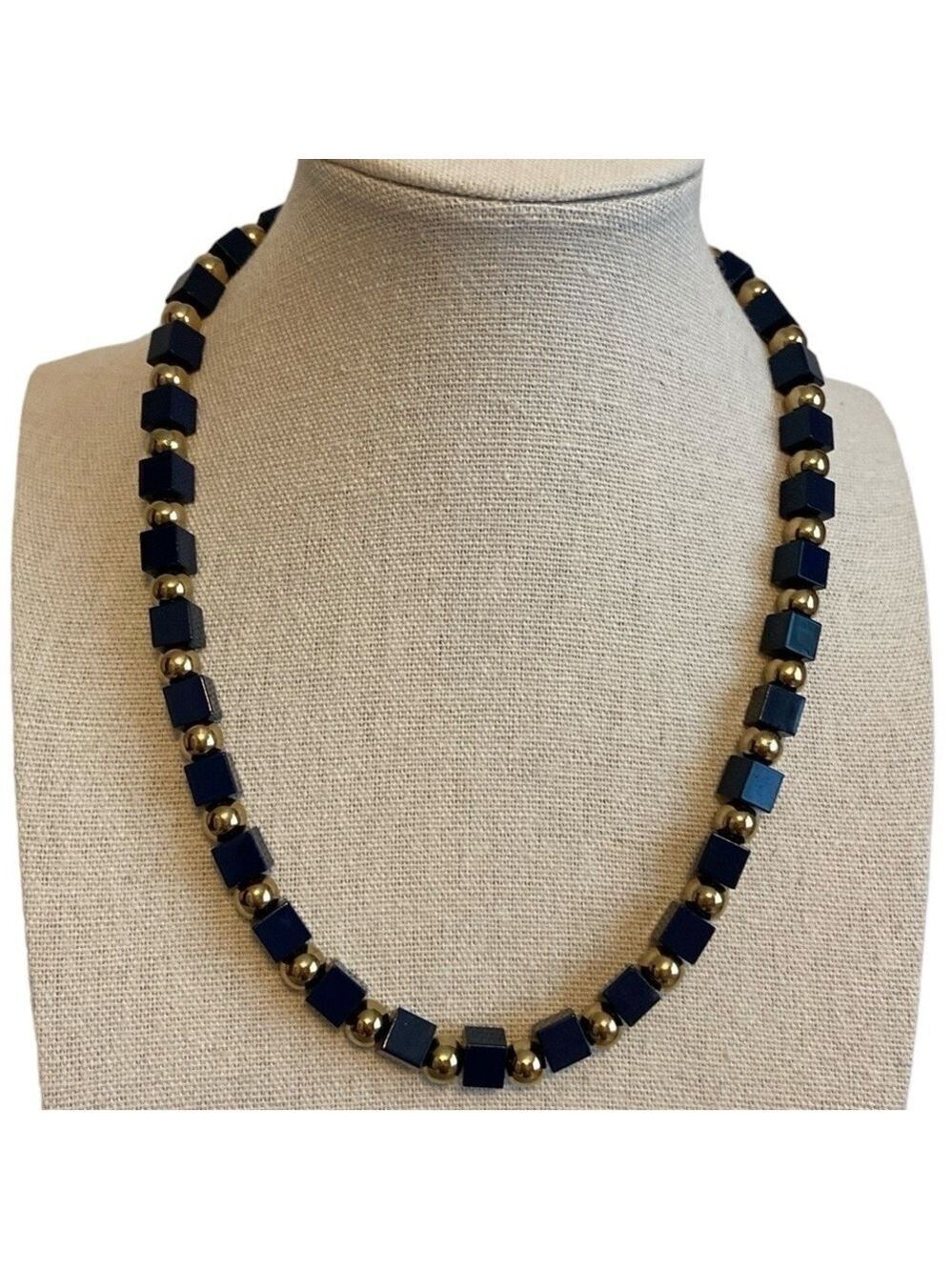 Napier Necklace Geometric Classic Nautical Navy & Gold